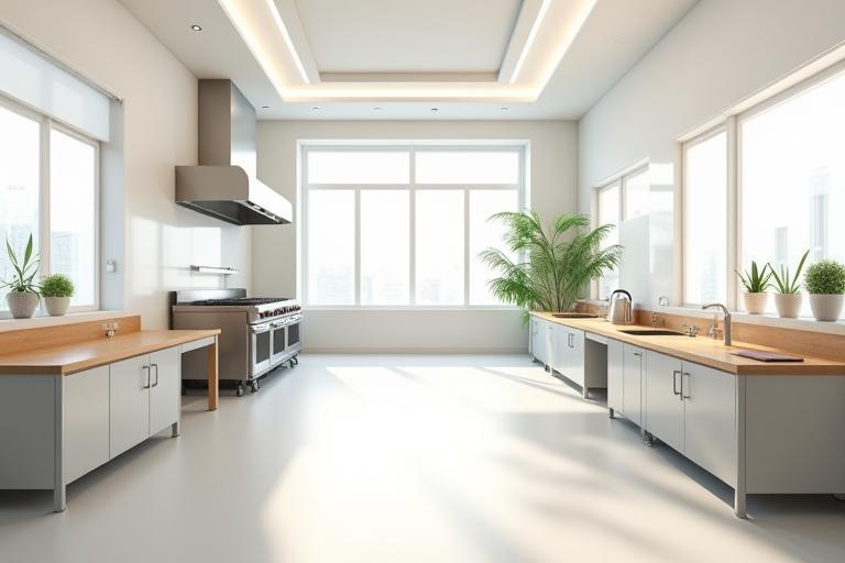 Interior view of Mizuho Kitchen Studio, clean and modern design